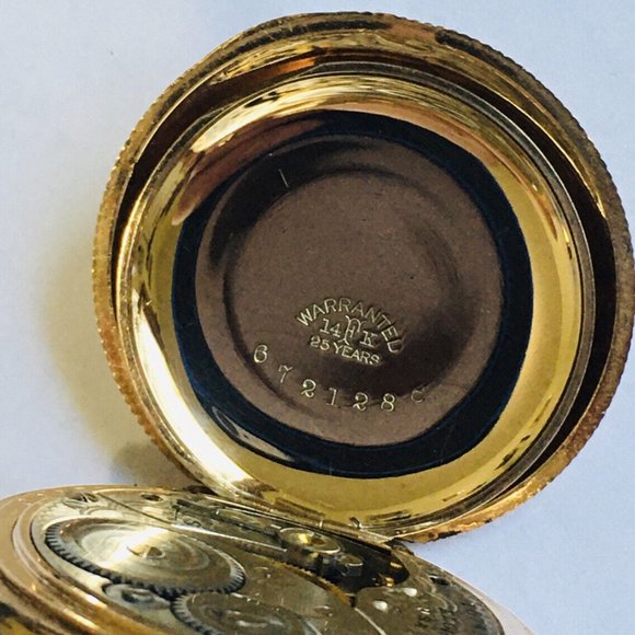 Antique 1912 Elgin Illinois 14k Gold & Gold-filled Pocket Watch Runs - Picture 3 of 10